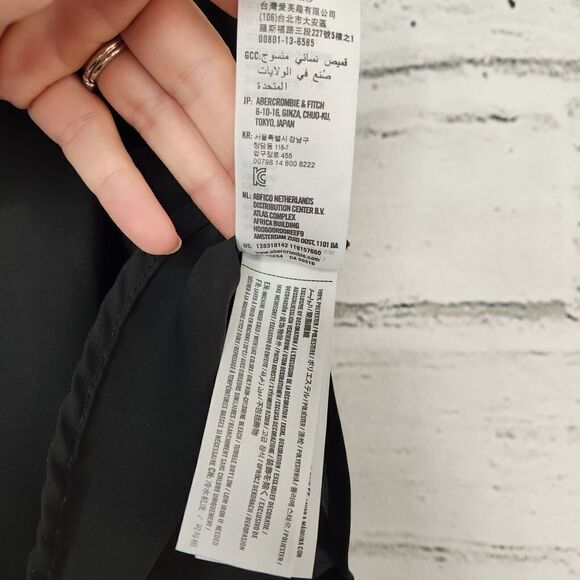 Abercrombie & Fitch High Neck Solid Black Fit And Flare Tank Top Womens Small - Picture 9 of 11